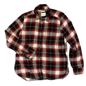 American Eagle‎ Boyfriend Fit Long Sleeve Red Blue Plaid Flannel Size Small